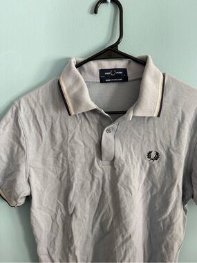Fred Perry Light Blue Polo with Navy & Cream Twin Tipping